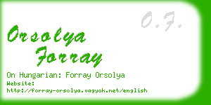 orsolya forray business card